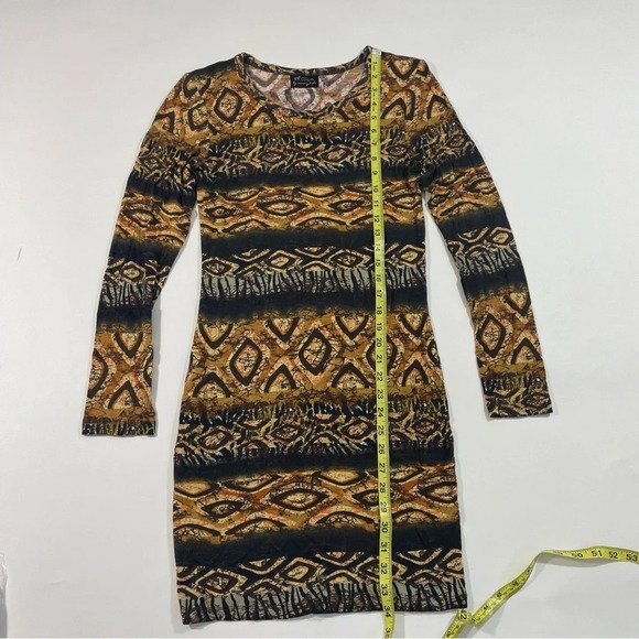 Torn Ronny Kobo Printed Tee Shirt Dress Bodycon Long Sleeve - Picture 6 of 7